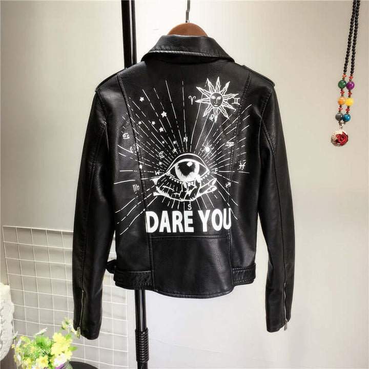 Women's Rivet Detail PU Jacket
