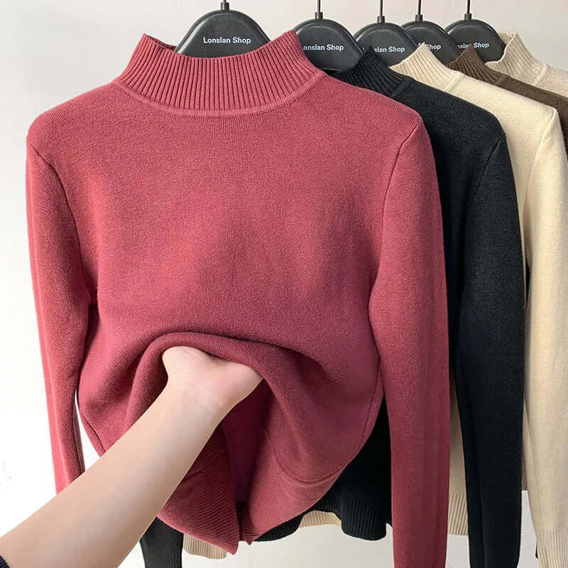 Women's Plush Lined Knitted Sweater