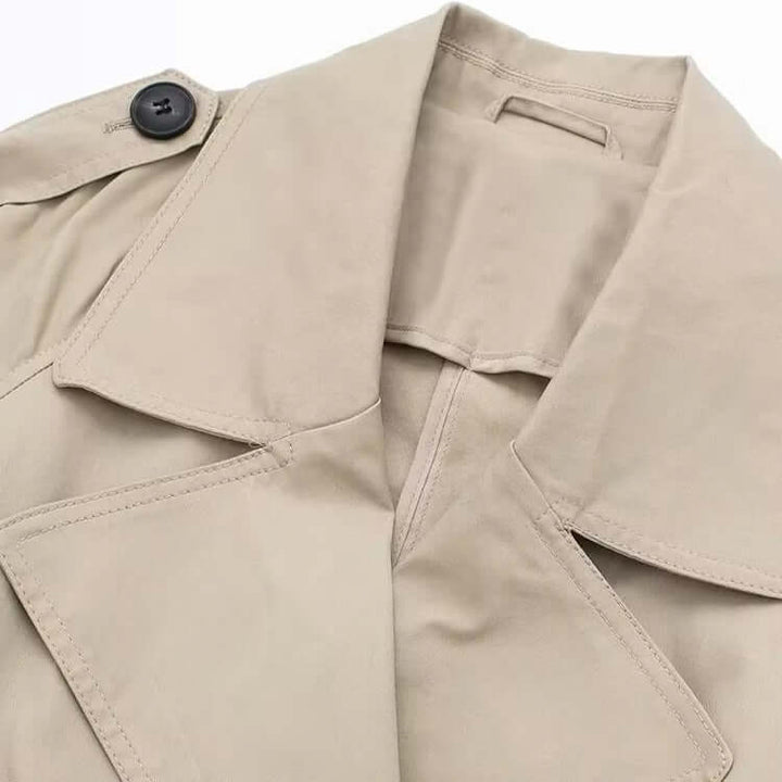 Elegant Double Breasted Belted Ladies Trench Coat