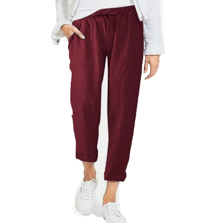 Women's Linen-Cotton Wide-Leg Drawstring Pants
