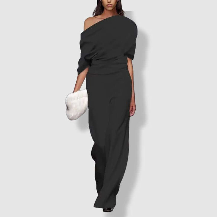 Women's Elegant Off-Shoulder Wide-Leg Jumpsuit