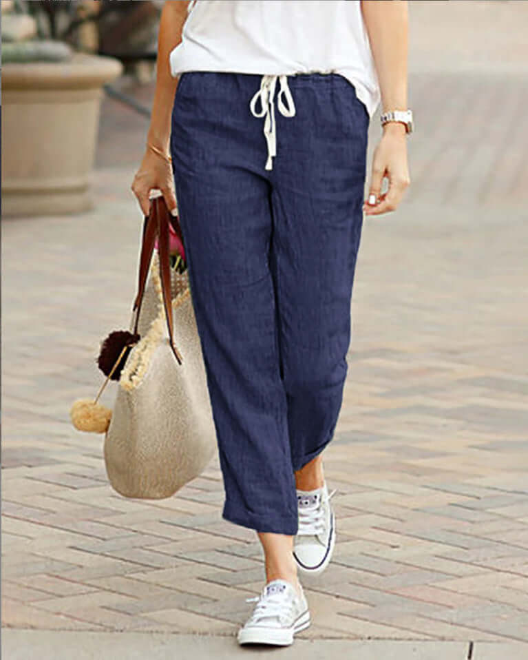 Women's Casual Elastic Waist Ankle Pants
