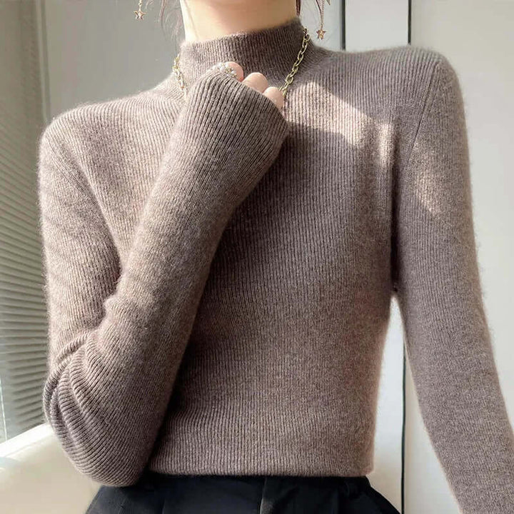 Women's Knitted Half Turtleneck Sweater