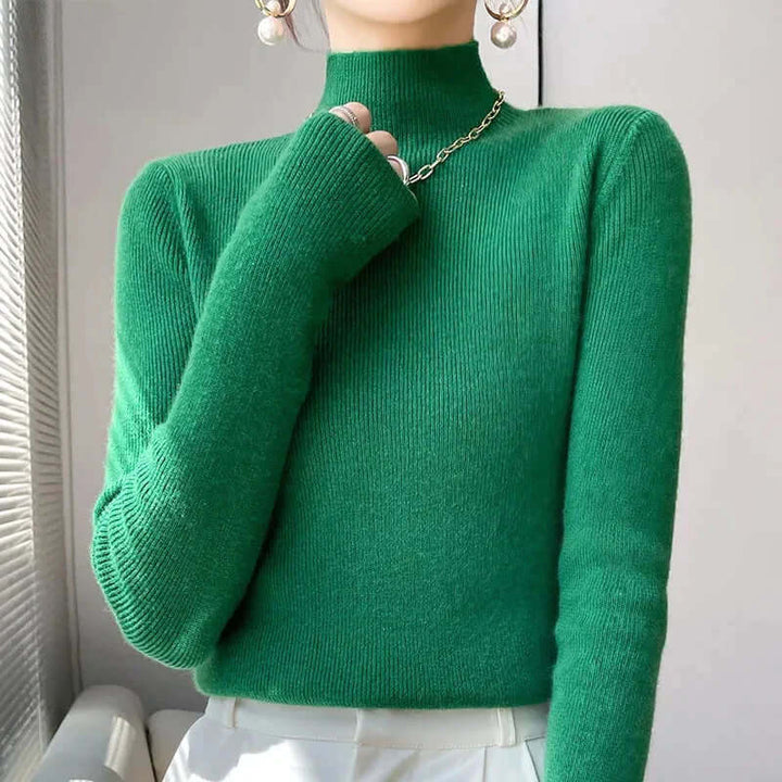 Women's Knitted Half Turtleneck Sweater