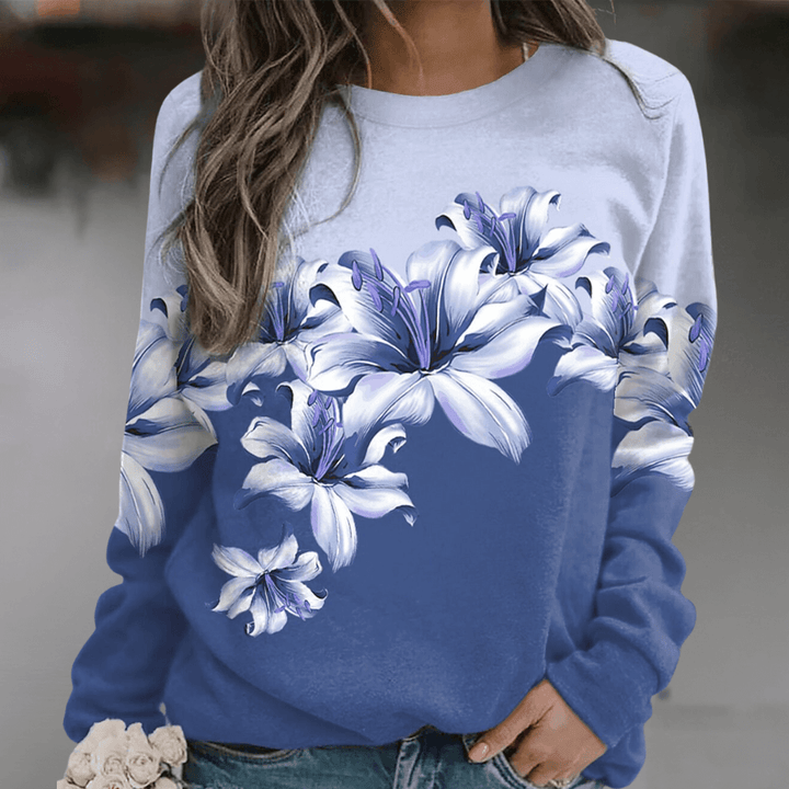 Women's Floral Print Relaxed Fit Sweatshirt