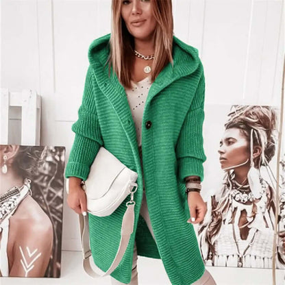 Women's Cashmere Hooded Cardigan Sweater
