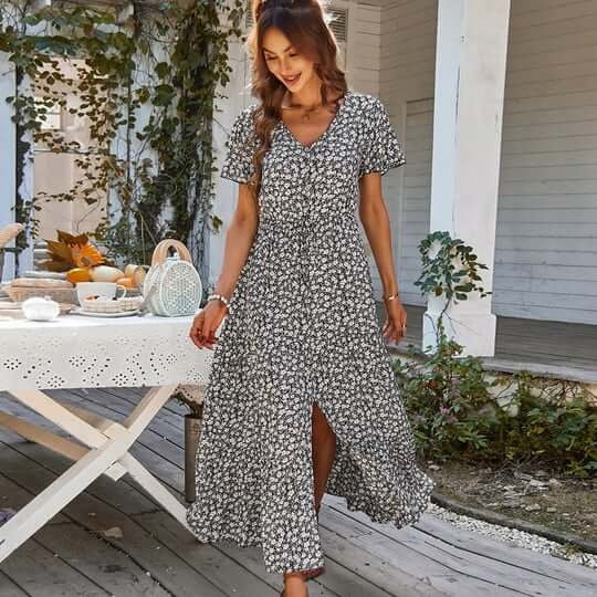 Women's Floral Print Midi Dress