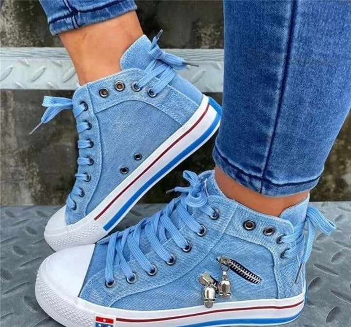 Women's Denim High-Top Sneakers