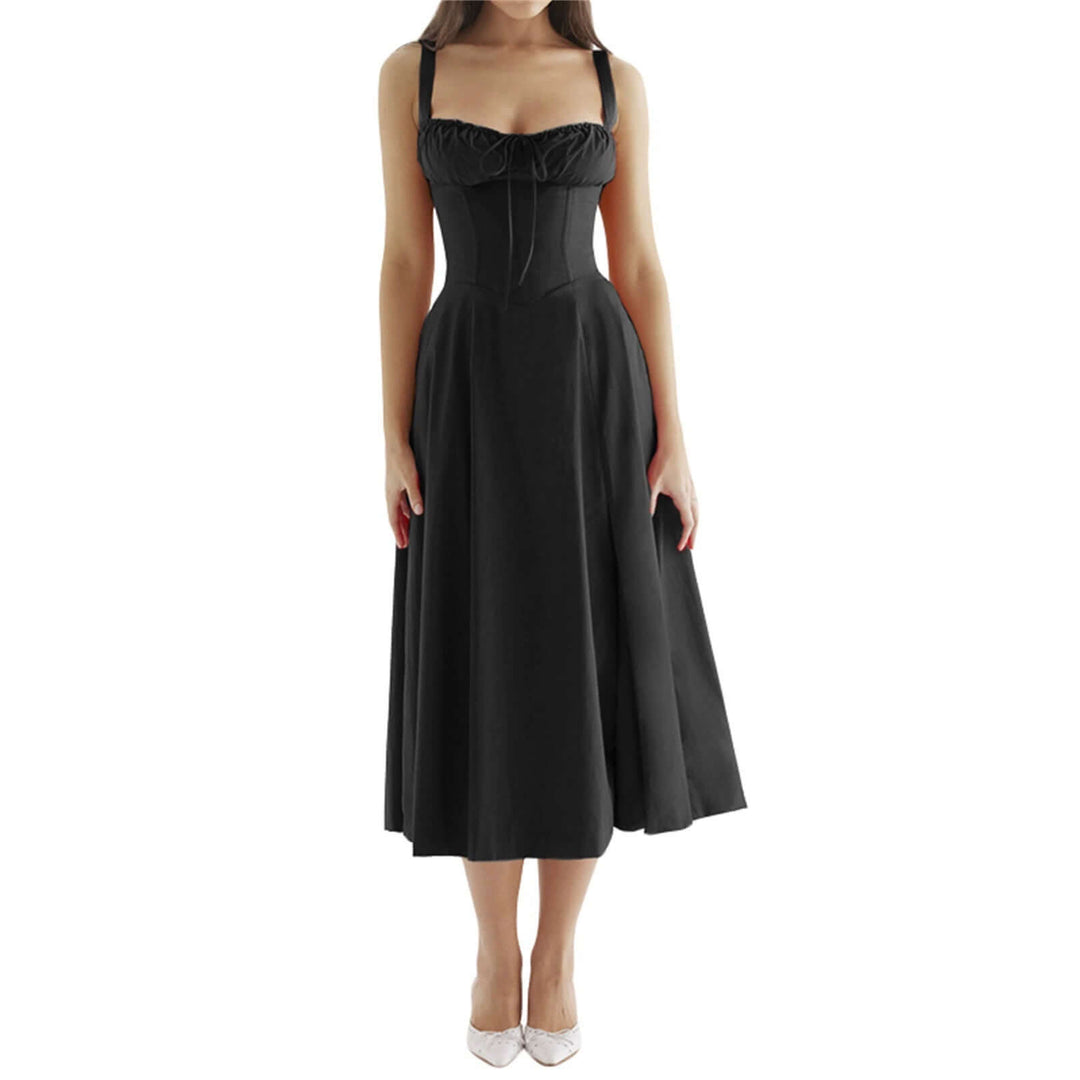 Women's Corset Midi Dress with Slit
