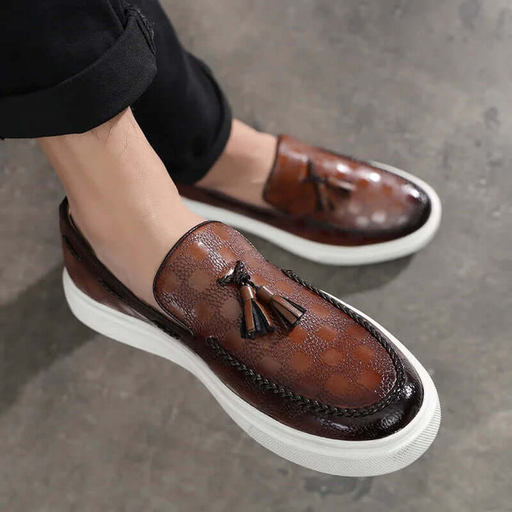 Women's Checked Tassel Loafers