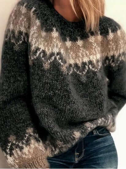 Women's Elegant Knitted Round Neck Sweater