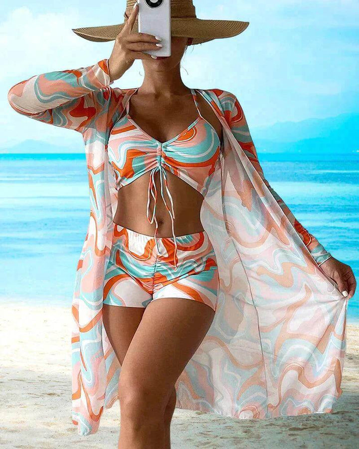 3-Piece Floral Bikini Set for Women