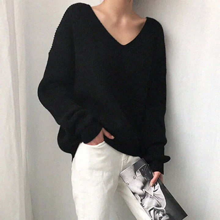 Women's Relaxed Fit V-Neck Sweater