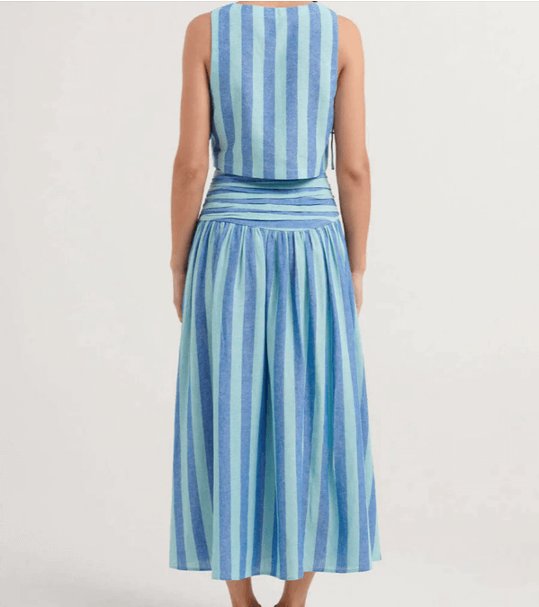 Women's Lace Top & Pleated Midi Skirt Set