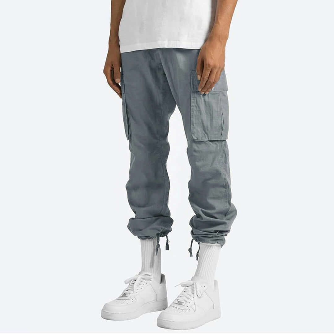 Men's Casual Cargo Trousers with Multiple Pockets