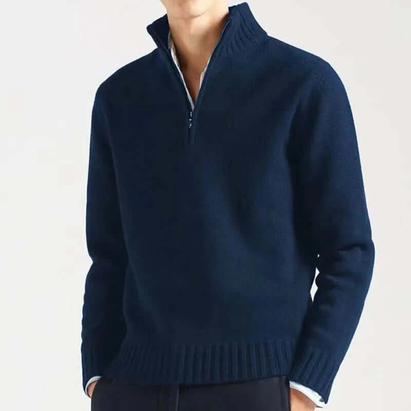Men's Half-Zip Warm Wool-Blend Sweater