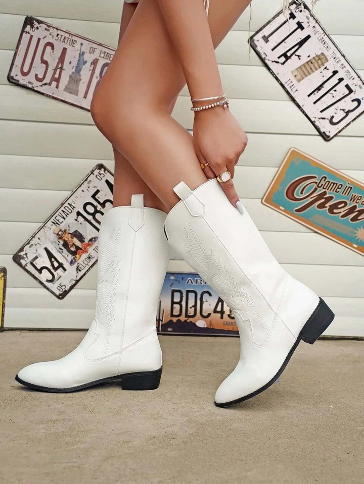Women's PU Leather Cowboy Boots