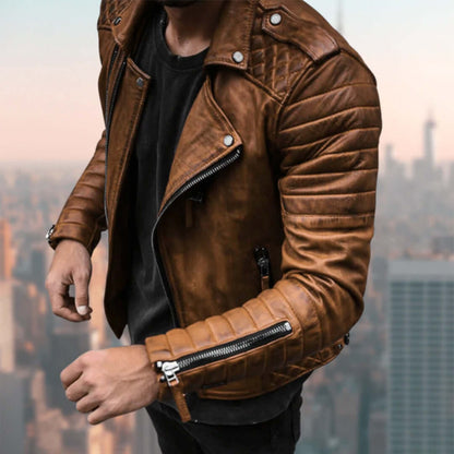 Men's Leather Biker Jacket