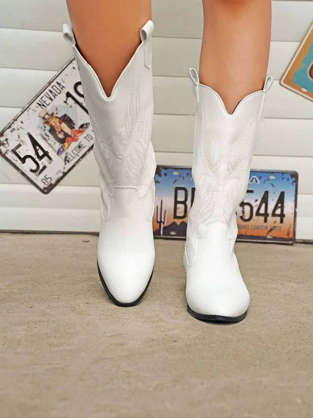 Women's PU Leather Cowboy Boots