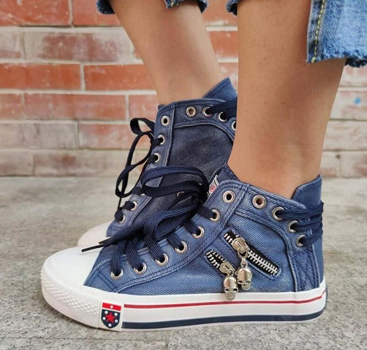 Women's Denim High-Top Sneakers