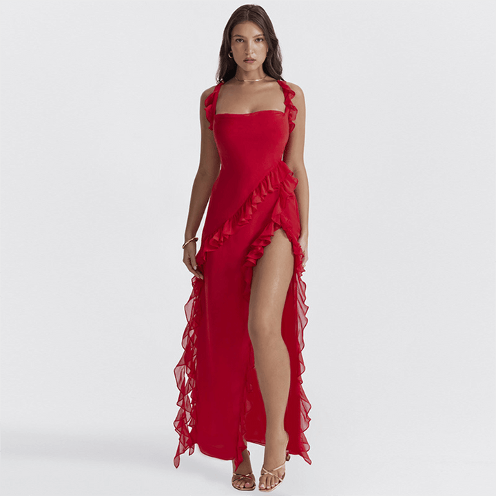 Elegant Ruffled Maxi Dress
