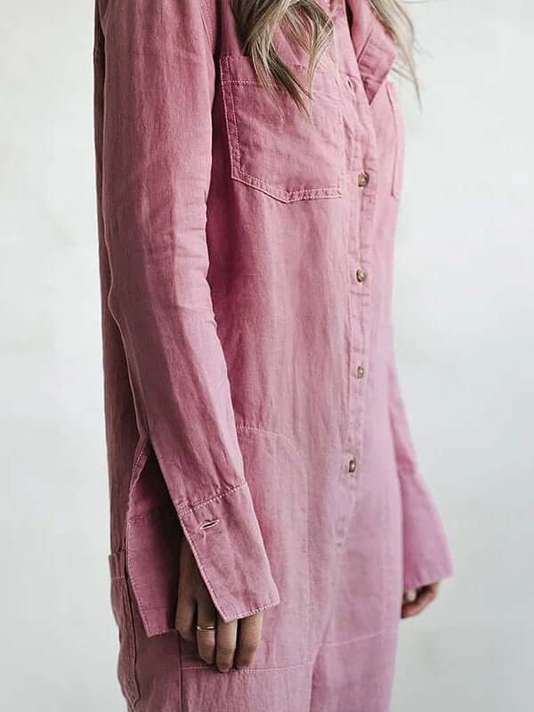 Women's Relaxed Fit Linen Jumpsuit