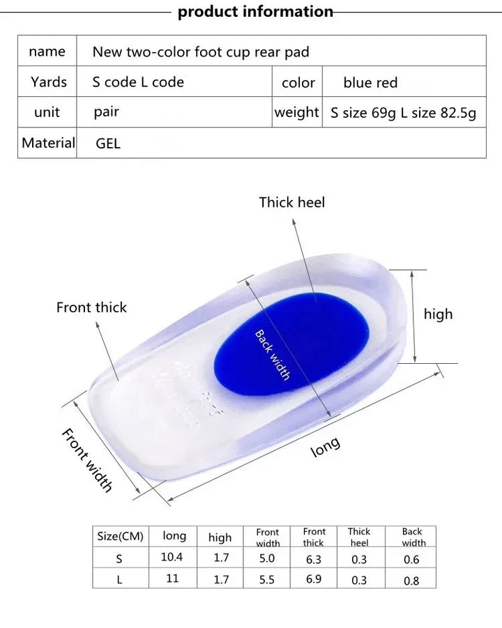 Men's and Women's Heel Cushion Gel Pads for Pain Relief