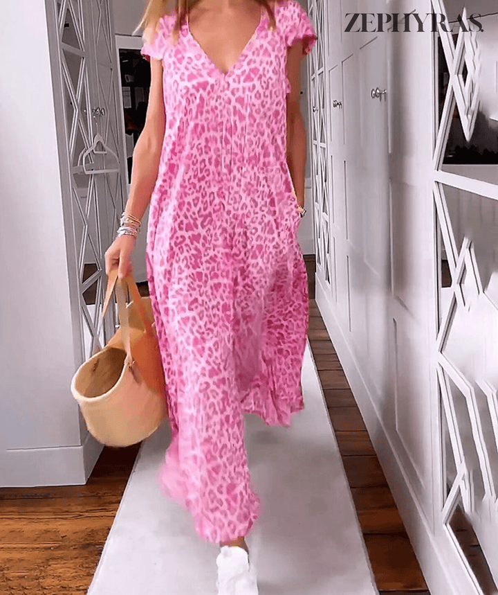 Summer V-Neck Printed Dress
