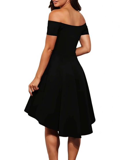 Off-Shoulder High-Low Dress