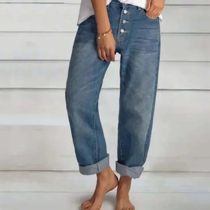 Women's High-Waisted Loose Denim Jeans