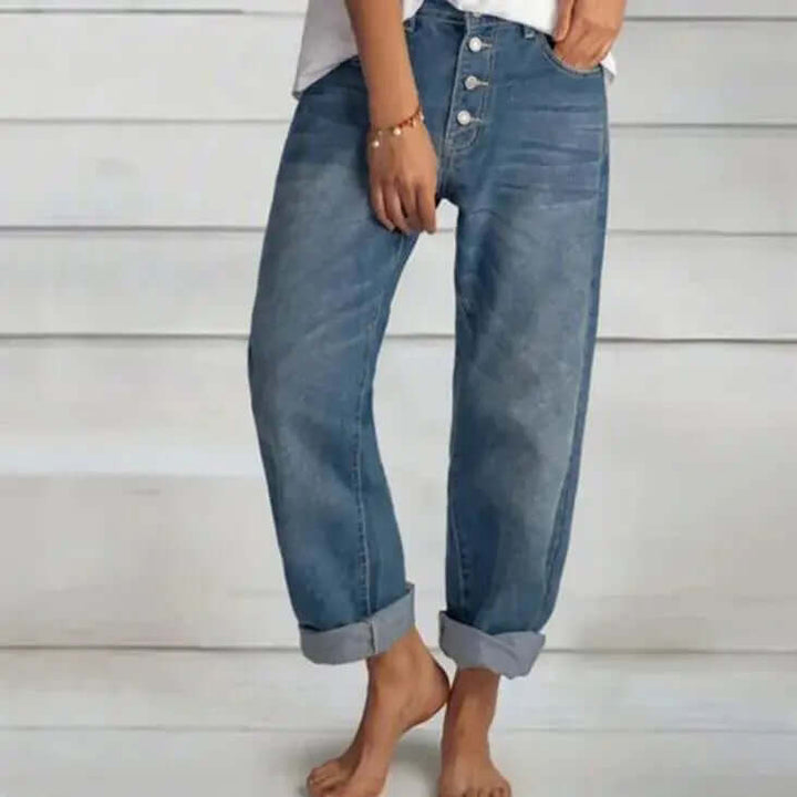 Women's High-Waisted Loose Denim Jeans