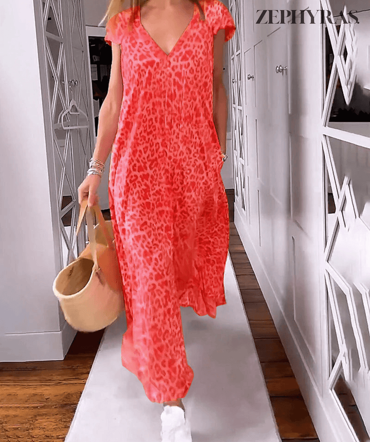Summer V-Neck Printed Dress