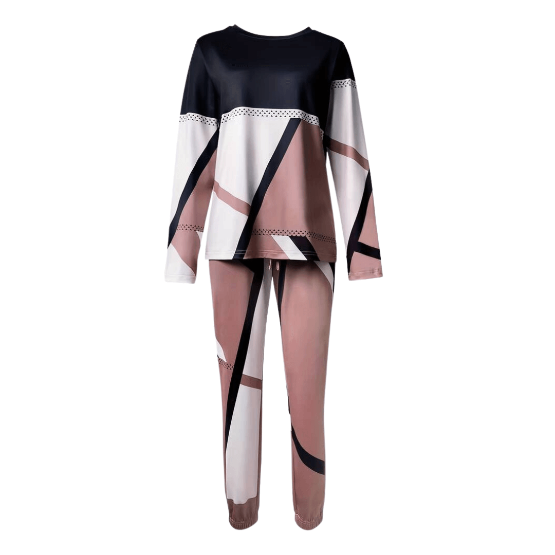 Women's Geometric Knit Loungewear Set