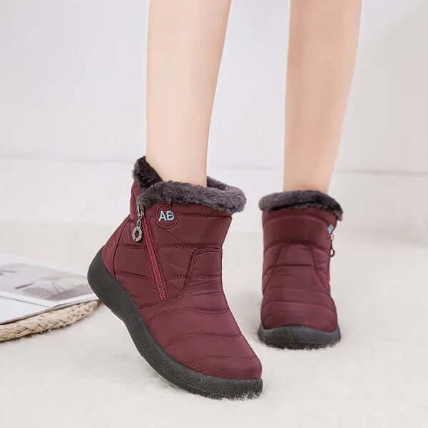 Women's Warm Winter Snow Boots with Fur Trim
