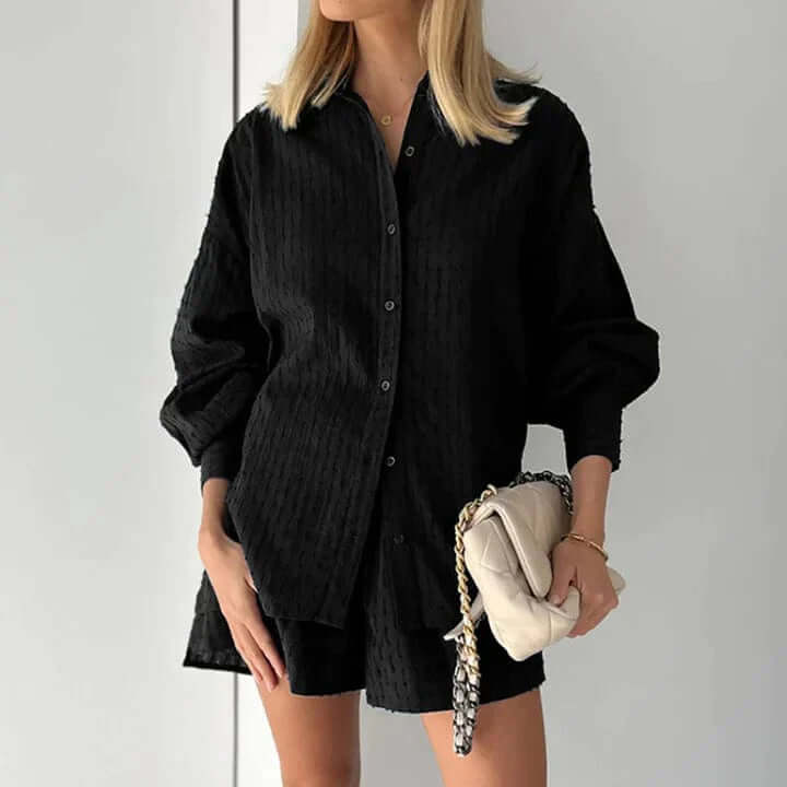 Women's Linen Shirt and Shorts Set