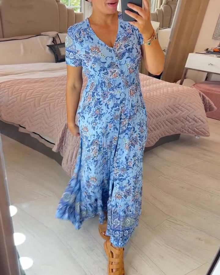 Women's Floral Boho Maxi Dress