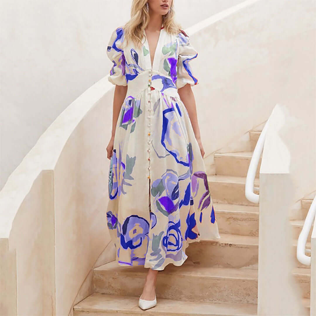 Maxi Dress - Elegant Cotton Dress