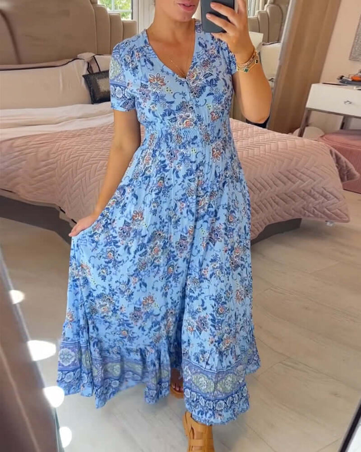 Women's Floral Boho Maxi Dress