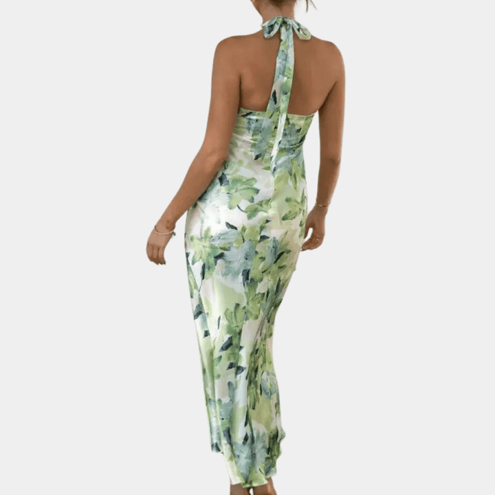 Floral Halter Neck Midi Dress