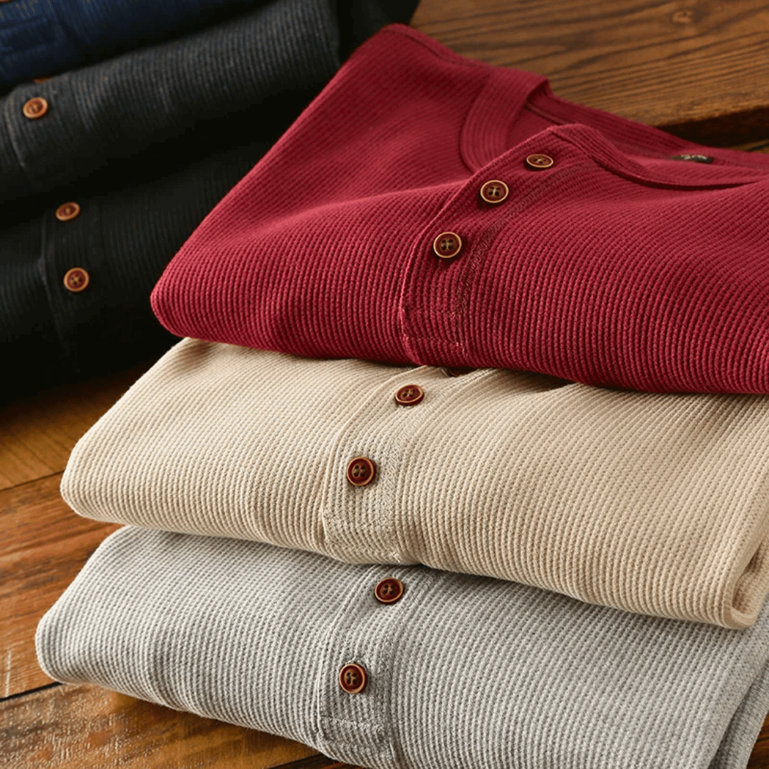 Men's Soft Cotton Henley Neck T-Shirt