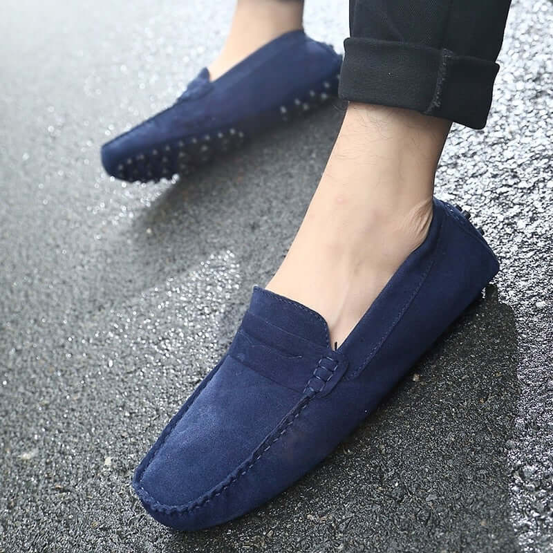 Men's Suede Loafers - Slip-On Moccasin Toe