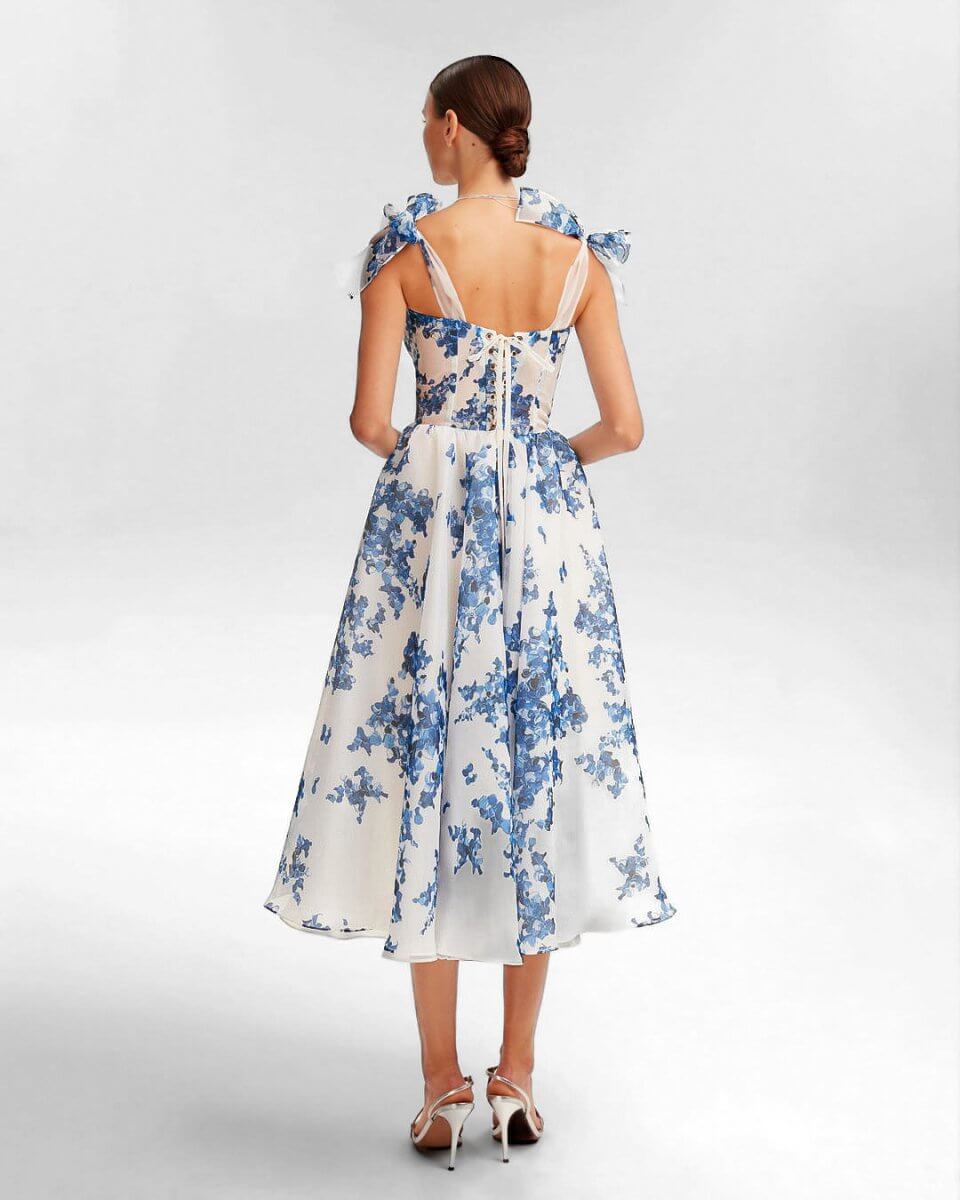 Elegant Blue Midi Dress