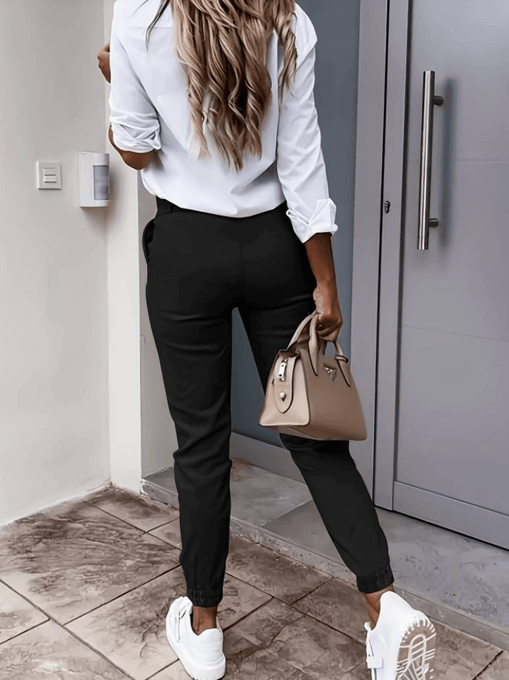 Slim Fit Tailored Joggers with Elastic Cuffs