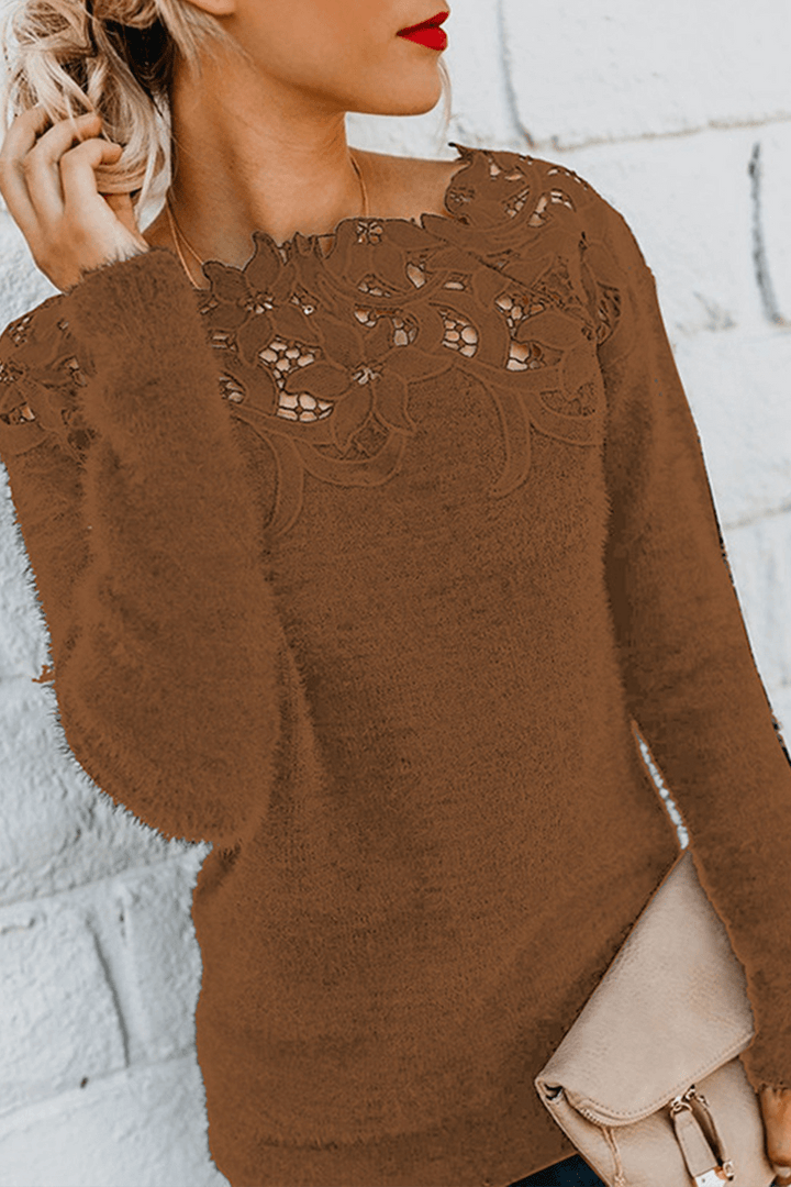 Women's Lace Detail Knitted Sweater Top
