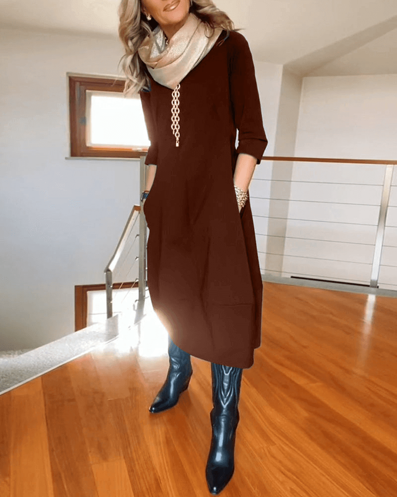 Women's Pleated Midi Dress