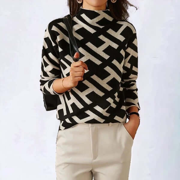 Women's Geometric Knitted Top