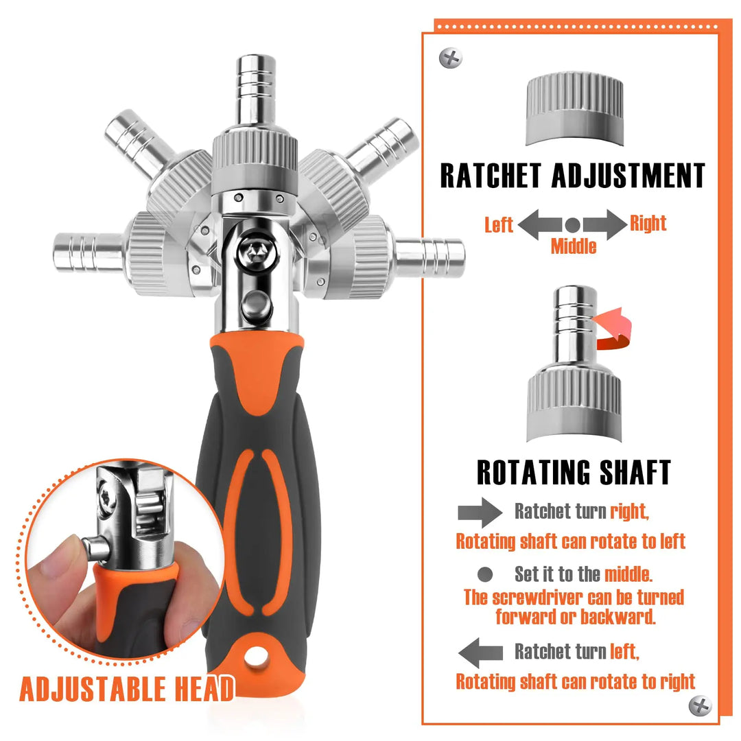"68-in-1 ratchet screwdriver set with 68 bits, chrome-vanadium steel, ergonomic handle, in a compact storage box."