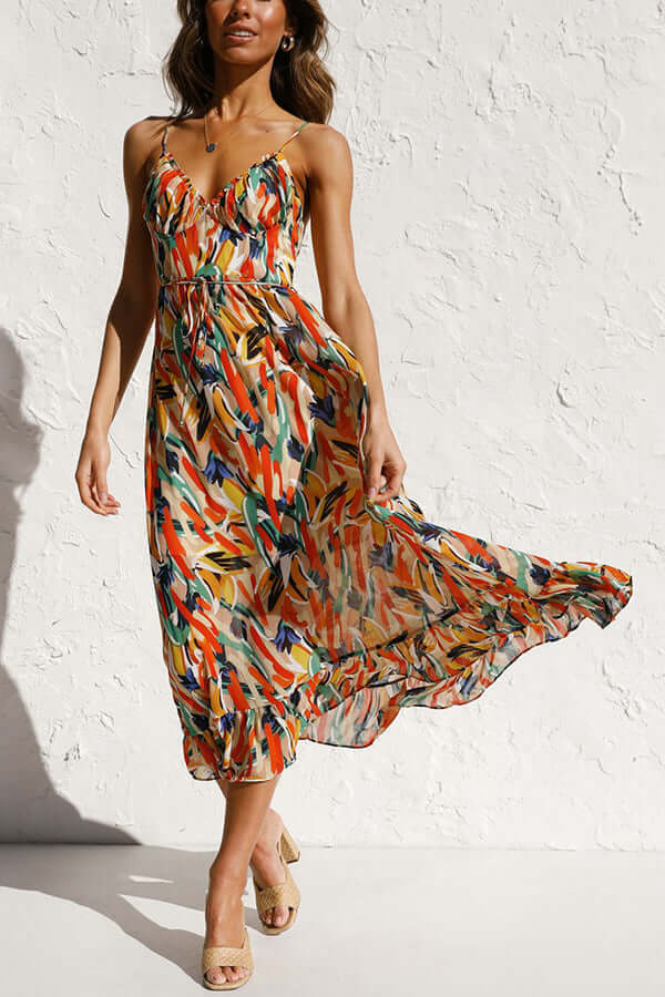 Women's Floral Print Midi Dress