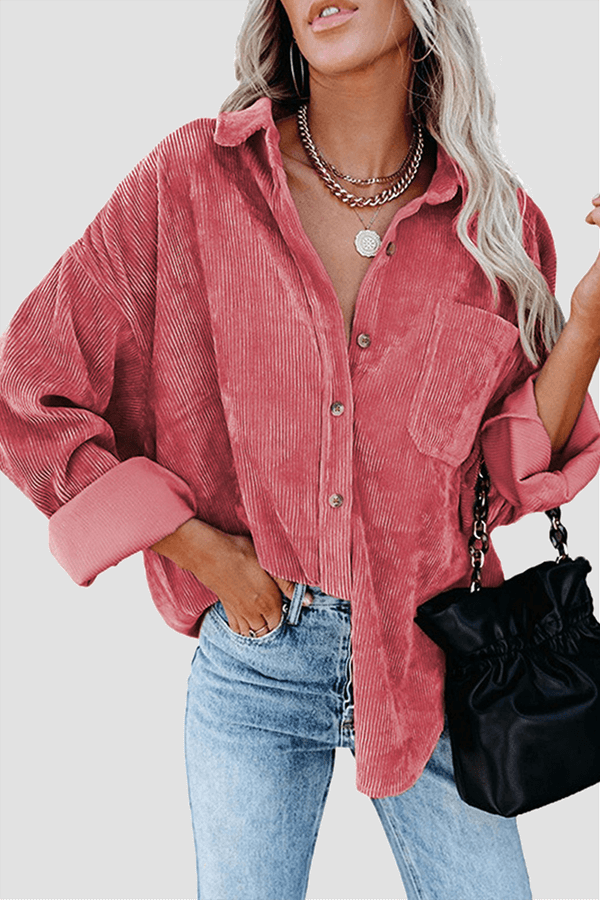 Women's Relaxed Fit Drop Shoulder Long Sleeve Shirt