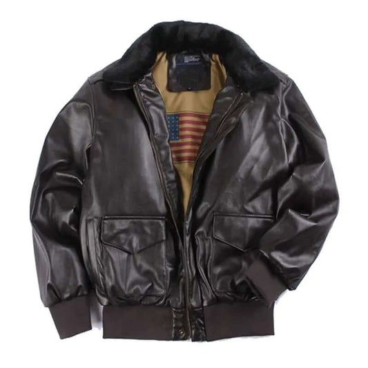 Men's Leather Jacket with Practical Pockets